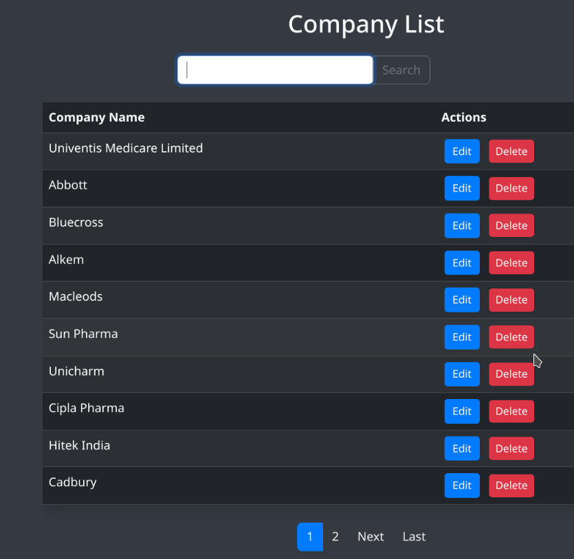 Company List Page